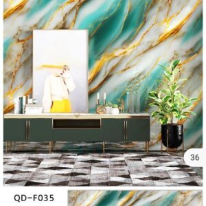 Green and Gold Pattern Waterproof Wallpapers